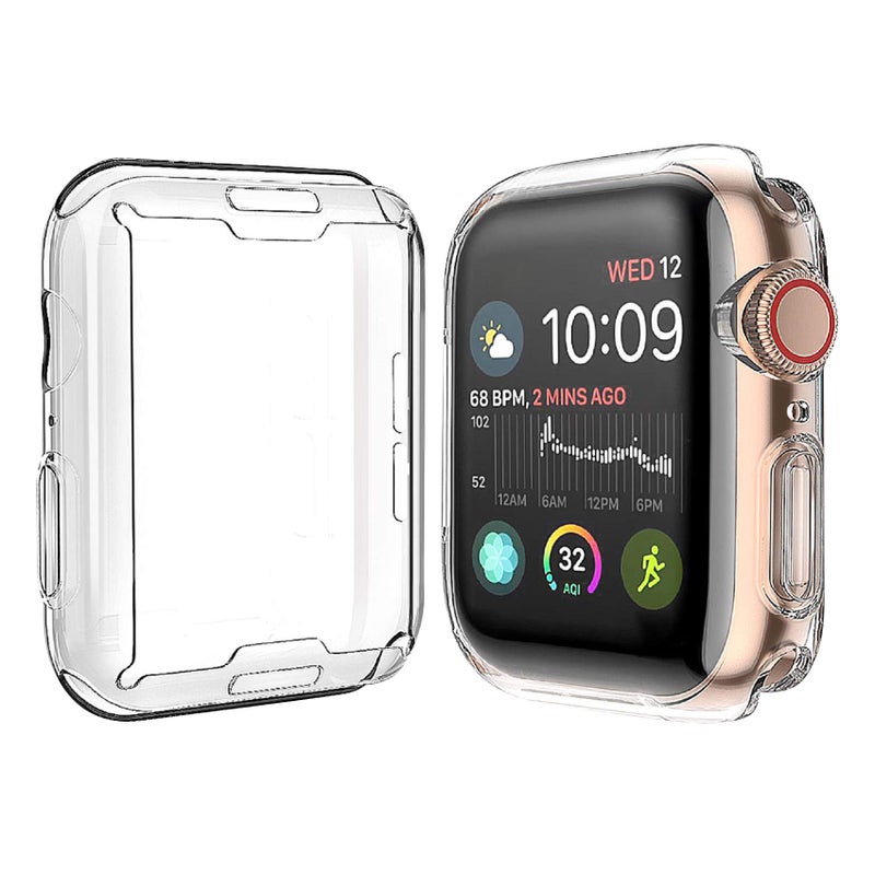 JULK [2-Pack] JULK 44mm Case for Apple Watch New SE 3 (2025) / Series 6 / Series 5 / Series SE/Series 4 Screen Protector, Overall Protective Soft Case TPU HD Ultra-Thin Cover for iWatch, 2 Transparent - Image 1